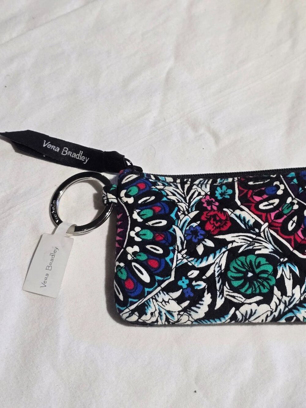 NWT Vera Bradley Stained Glass Medallion Zip ID Case – Quilted Wallet Key Chain